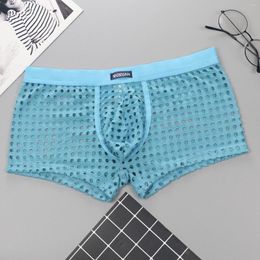 Underpants Sexy Breathable Boxer Men Mesh Transparent See Through Underwear Lingerie Male Boxers Boxershorts Homme Panties