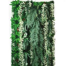 Decorative Flowers 40 60cm Home Decoration Artificial Flower Plant Wall Jungle Leaf Panel Grass For Wedding Party