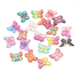 Charms Acrylic Butterfly Accessories Pendant For Women Bracelet Necklace Choker DIY Jewelry Making Wholesale