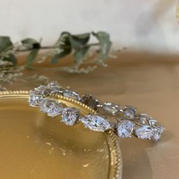 Handmade Moissanite Diamond Bangle Bracelet 100% Real 925 Sterling silver Wedding Bracelets For Women men Charm Party Jewellery