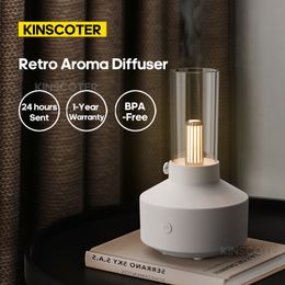 Essential Oils Diffusers Retro Light Aroma Diffuser Essential Oi LED Light Filament Night Light 150ml Air Humidifier Work 5-8 Hours For Home Bedroom 230525