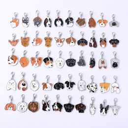 10PCS/LOT Enamel Dog Charm for Jewellery Making Earring Pendant Bracelet Necklace Charms Accessories headset bag headphone