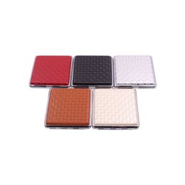 Colourful PU Leather Pattern Skin Cigarette Case Dry Herb Tobacco Preroll Rolling Stash Box Portable Elastic Band Smoking Tip Lighter Container Cigarette Holder DHL