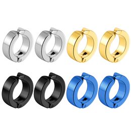 1 pair Korean Fashion Ear Clip Non Piercing Earrings Fake Earrings for Men Circle Round Earring Punk Rock Style Jewellery Gift