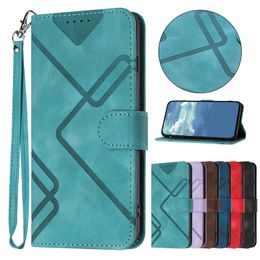 Wallet Leather Cases For oneplus 11 nord 2 5G Google 7 7pro 7A 8 8pro MOTO G22 Lines Business Skin Feel Hand Feeling Card Slot Flip stand strap Phone Cover