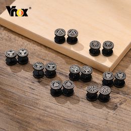 Vnox Mens Viking Black Stud Earrings,Vegvisir and Norse Valknut, Cool Punk Stainless Steel Norse Viking Set Male Earrings