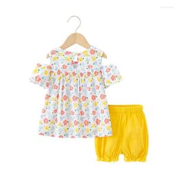 Clothing Sets Baby Girls Summer Fashion Clothes Set Toddler Girl Shorts Flower Top Suit Boutique Cotton 2pcs Outfit