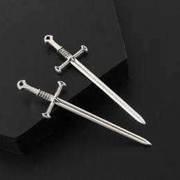 15pcs Silver Colour Cross Sword Charm Connector Weapons Pendants DIY Metal Handmade Men's Gift Jewellery Findings Accessorie