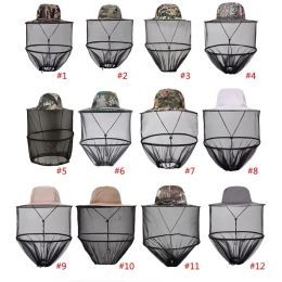Mosquito Head Net Hat Textile Sun Hat with Netting Outdoor Hiking Camping Gardening Adjustable Wholesale