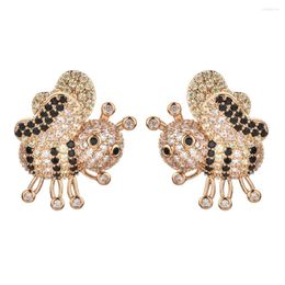 Stud Earrings Fashion Elegant Coloured Little Bee Zircon For Women/Girls Sweet Romantic Wedding Party Jewellery ER-598