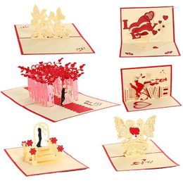 Greeting Cards 3D Up Card Lovers Wedding Invitation Laser Cut Valentine's Day Anniversary Couples Wife Husband Gift Postcard