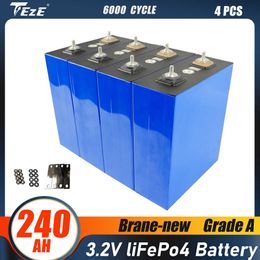 Brand New 3.2v 240ah Lifepo4 Rechargeable Lithium Iron Phosphate Solar Cell 12v 24v for RV Boat Golf Cart EU US Tax Free