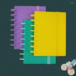 Mushroom T Hole Notebook Cover 8 Binding Disc Ring Planner Protective Shell Plastic Color Elastic Strap Office Supplies