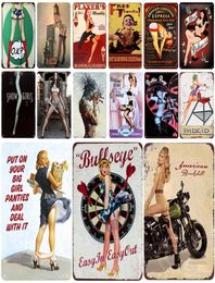 2021 Sexy Girls Plaque Vintage Blechschild Pin Up Shabby Chic Dekor Metall Vintage Bar Dekoration Lady Garage Wand Poster Pub Home Cra7288777