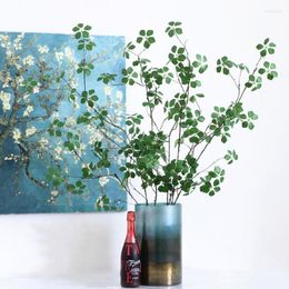 Decorative Flowers 120cm Artificial Tree Branches Stem Leaves With For Room Home Wedding Outsaid Decor Green