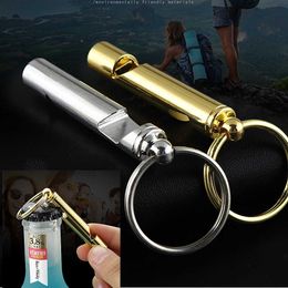 Keychains New and Innovative Stainless Steel Flute Beer Bottle Opener Keychain Men's Classic Keyholder Gift Accessories G230526