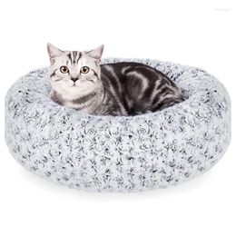 Cat Beds Rose Velvet Dog Bed Soft Washable Comfortable Pet Round Nest Sleeping Sofa For Cats And Dogs