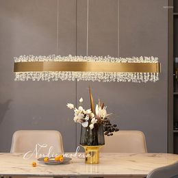 Chandeliers Modern Crystal Chandelier Lighting Dining Room S Shape Design LED Lamp Home Decor Kitchen Island Rectangle Light Fixture