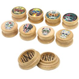 Smoking pipe Creative 2-layer manual wood cigarette grinder cigarette set 55MM