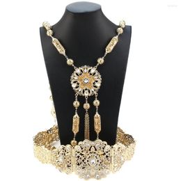 Necklace Earrings Set Neovisson Elegent Gold Colour Caftan Belt Women Shoulder Chain Sets Algeria Bride Wedding Jewellery Arabic Crystal Body