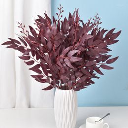 Decorative Flowers 3PCS Simulation Leaves Fake Plants Artificial Leave Home-Decoration Wedding