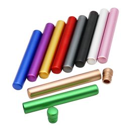 Latest Smoking Colourful Aluminium Alloy Preroll Rolling Roller Dry Herb Tobacco Cigarette Cigar Holder Portable Stash Case Horn Cone Seal Storage Tube DHL