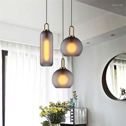 Pendant Lamps American Loft Industrial Wind Glass Chandelier Modern Living Room Dining Lighting Light Luxury Table Bar Lights