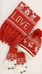 Hats Scarves Gloves Sets & 203 SCARF Hat Three-piece Suit Christmas Women Winter And Set For Kids