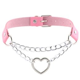 Choker Chokers Pastel Goth Heart Collar For Girl Cosplay Harajuku Necklace Neck Strap Chocker Kawaii Pink Aesthetic Accessories