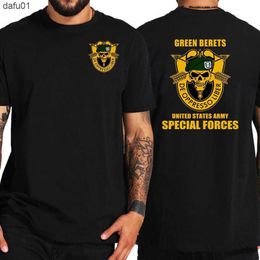 Men's T-Shirts Special Forces Group Airborne Military Green Beret T-Shirt Summer Cotton U.S. Army Mens T Shirt Men Oversized Streetwear tshirt L230520 L230520