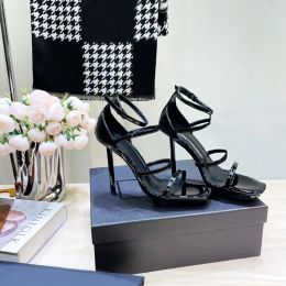 2023 New Quality Designer Women's Sandals Open Toe One Line Strap Versatile Sexy High Heels Letter Buckle Fine Heels Classic Fashion versatile size 35-42