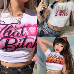 Blusen Frauen T Shirt Designer Tops 2023 Neue Brief Gedruckt Rundhals Kurzarm Crop Top Sommer Slim Fit Baumwolle t