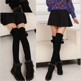 Women Socks Women's Leg Warmer Sleeve Autumn And Winter Thickened Warm Pile Boots Over The Knee Knitted Protector Thigh High Wool