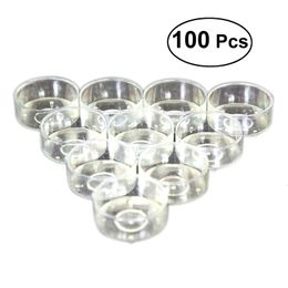 Candle Holders 100 Pcs Plastic Clear Candle Cup Candle Holder In Clear Colour Small Cylinder Candle Holder Decorative Supplies 230525