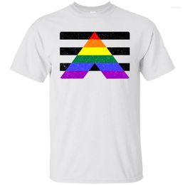 Men's T Shirts Lgbt Straight Gay Ally Pride Flag For Hetero Black T-Shirt S-2Xl Gift Funny Tee Shirt