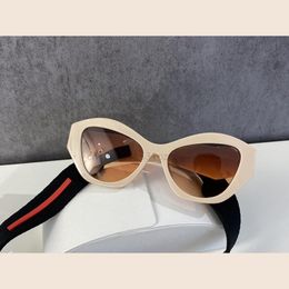 Sunglasses Polygonal Transparent Lens Cateye Women Sp07Wf Sexy Retro Shades 2023 Designer Polygon Chestnut Personality Brand