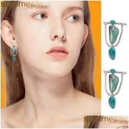 Dangle Chandelier Boho Ethnic Green Resin Stone Drop Earrings For Women Indian Tribal Vintage Best Jewelry Gifts Delivery Dhfm9