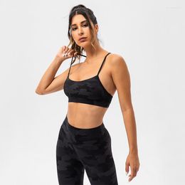 Yoga Outfit Arrivals Sport Tank Crop Top Women Fitness Bra Printed Camouflage Gym Underwear Workout Training Removable Chest Pad