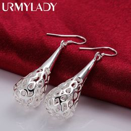 New Charm 925 Sterling Silver Earrings for Women Jewelry All-match Trend Hollow water drop shape Christmas Gifts