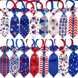 Dog Apparel 50/100pcs Pet American Independence Days Bowties Neckties 4th Of July Accessories For Small Bow Tie Supplies