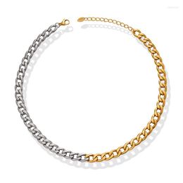 Chains Cuban Link Chain Necklace Women Kpop Choker Punk Stainless Steel Jewellery Gift