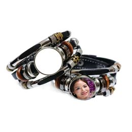 sublimation blank button leather bracelets hot transfer printing bracelets Jewellery diy gifts