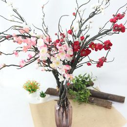 Decorative Flowers & Wreaths Artificial Cherry Blossoms Plum Plastic Tree Branch Wedding Decoration DIY Home Garden Christmas Decor Chinese