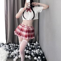 Work Dresses Girls' Pure Desire Style Sexy Cute Japanese Plaid Waist Bow JK Uniform Short Pleated Skirt Student Set
