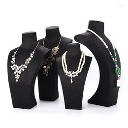 Jewelry Pouches Female Modal Black Brushed Bust Portrait Long Chain Display Rack Pear Necklace Pendent Showroom Jewellery Counter