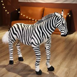 Plush Dolls Zebra Plush Animal Crosing Soft Giant Stuffed Horse Realistic Hukelma Sweaty Horse Lusama Plushie Toy Doll For Kid Gift 230525
