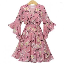 Casual Dresses 2023 Summer Women's Chiffon Dress Mid-Length Floral Skirt Fashion Retro