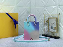 23SS Mini PETIT SAC PLAT Tote Bag Spring in the City Sunrise Pastel Shouder bag Designer Womens Handbag Luxurys Gradient Colorful Bags M81341 M69442