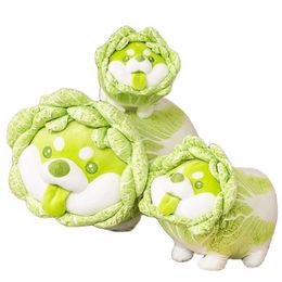 Plush Dolls Cute Vegetable Fairy Plush Toys Japanese Cabbage Dog Fluffy Soft Shiba Inu Pillow Stuffed Animals Doll for Kids Baby Girls Gifts 230525