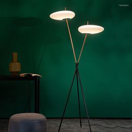 Floor Lamps Creative Living Room LED Lamp Black White 2 Heads For Bedroom Bedside Sofa Art Lighting Decorative